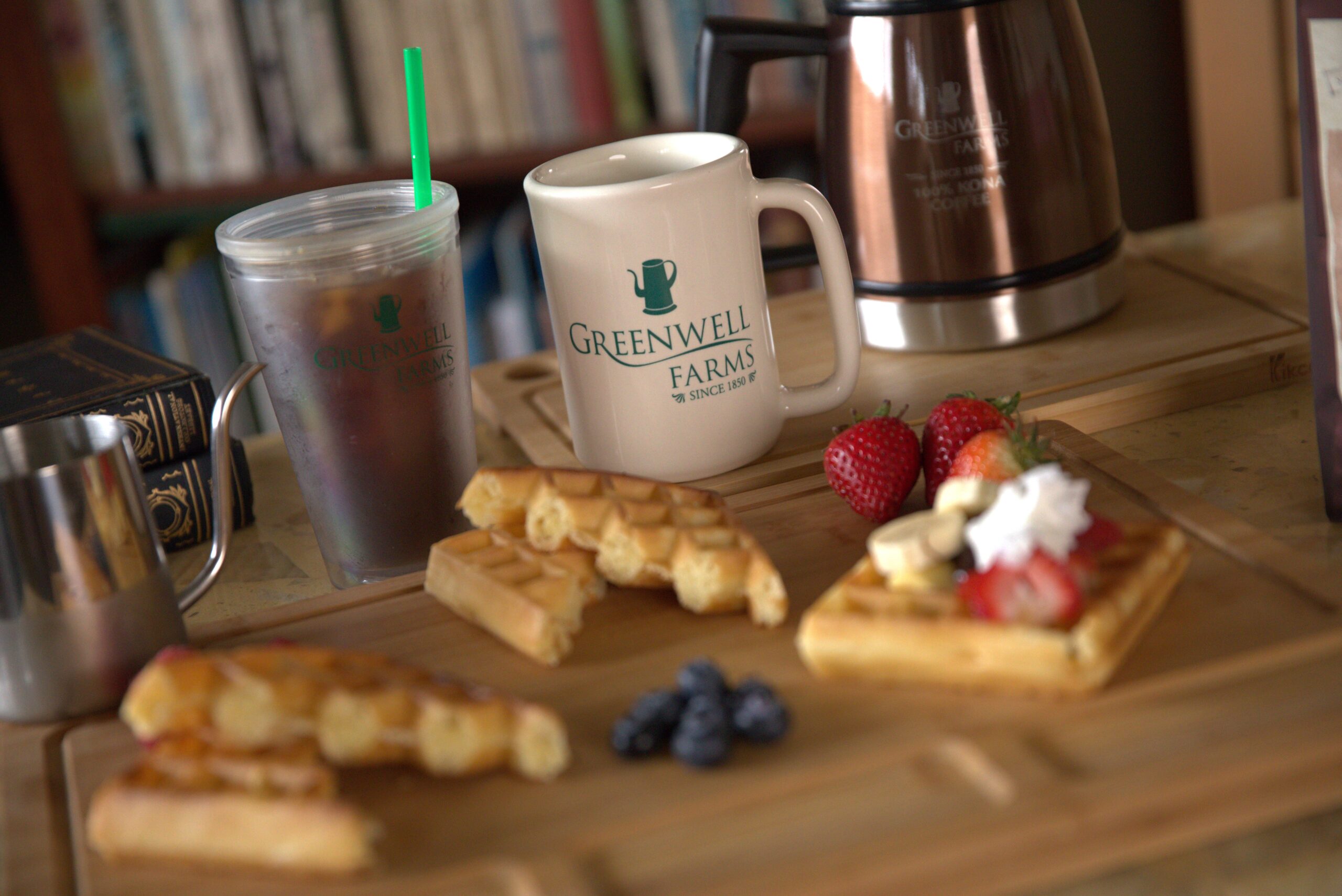 Kona Coffee Cannoli Cream Mochiko Waffles